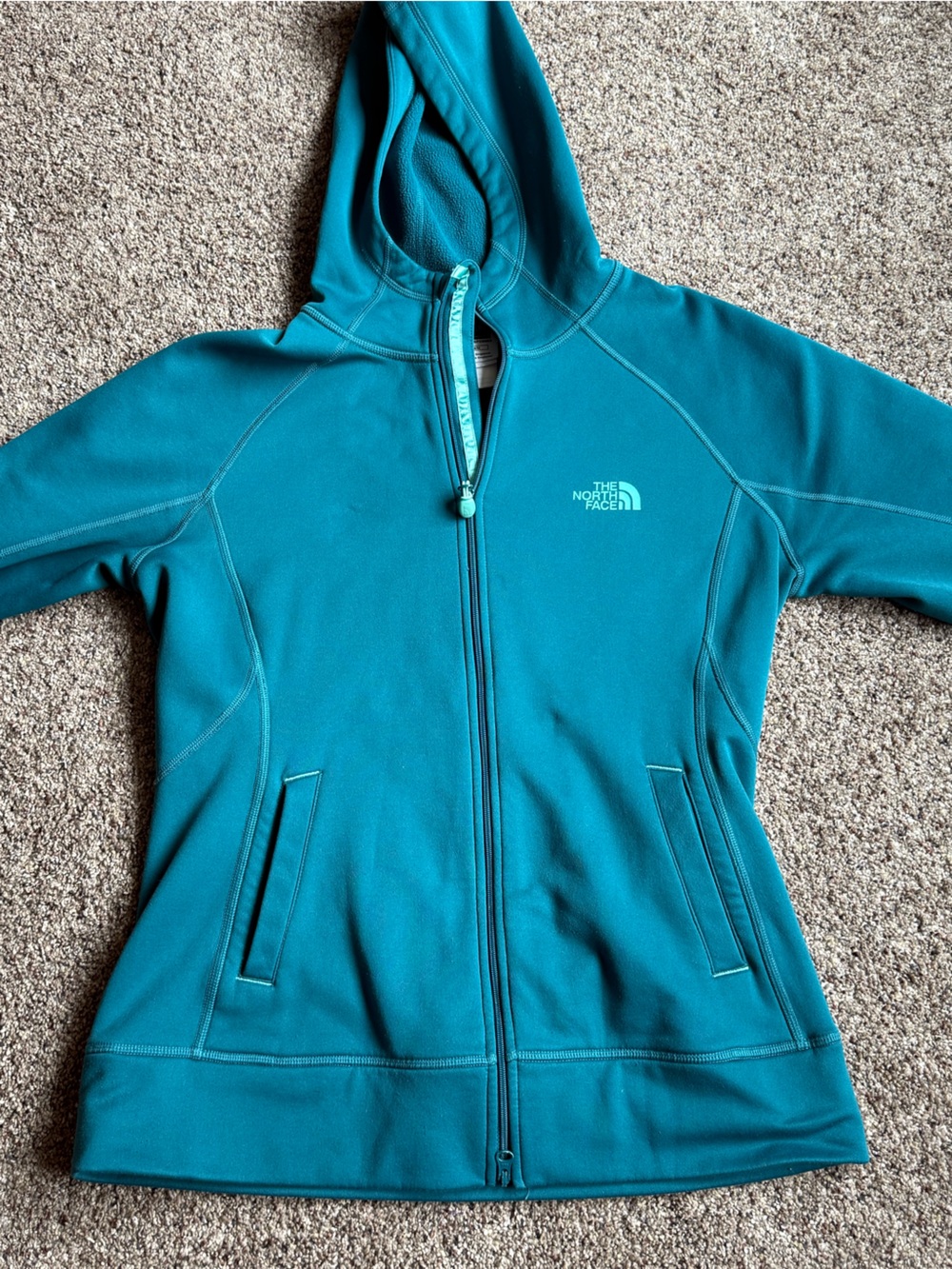 The North Face Women's Teal Full‑Zip Hooded Jacket